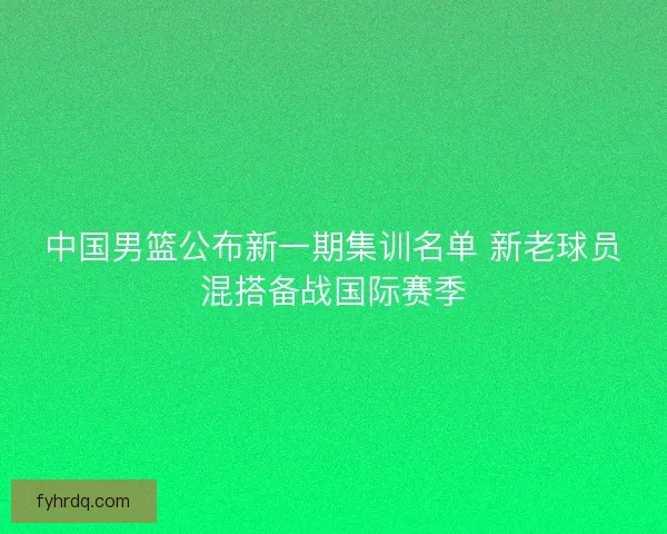 中国男篮公布新一期集训名单 新老球员混搭备战国际赛季